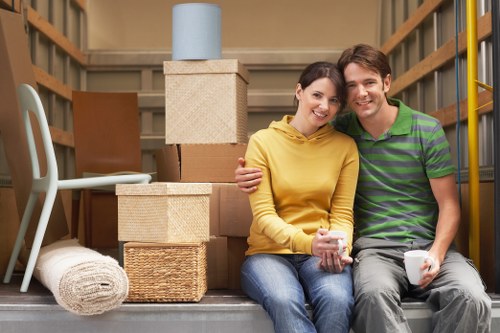 Office removals planning in Haringey with desks and boxes prepared for transport