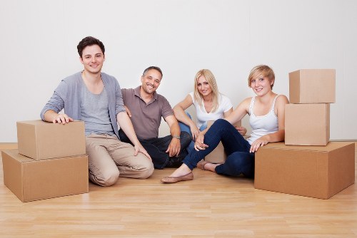 Moving team preparing boxes and materials for a Haringey relocation